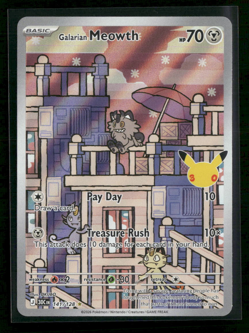 ME: 30th Celebration Galarian Meowth #141/128