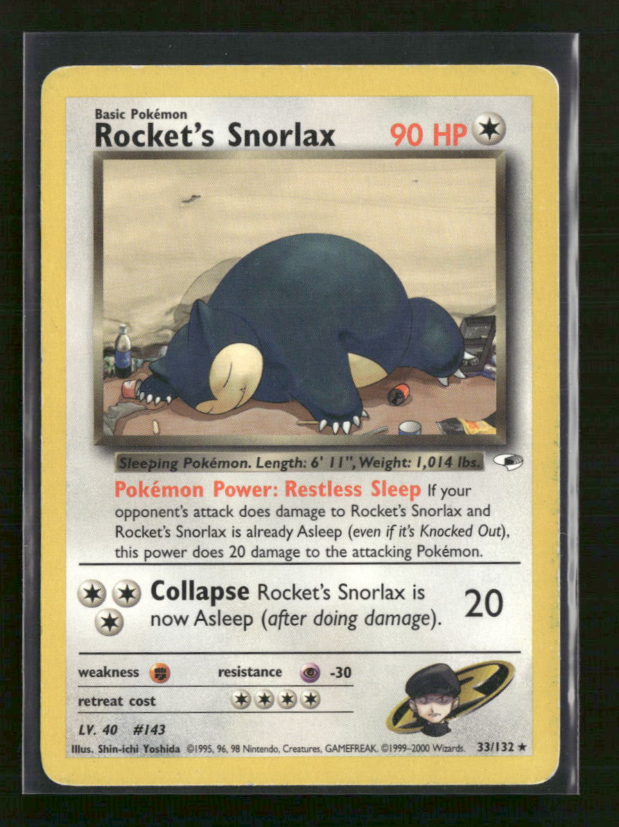 Gym Heroes Rocket's Snorlax #033/132 Damaged