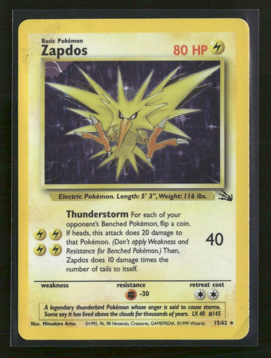 Fossil Zapdos (15) #15/62 Damaged