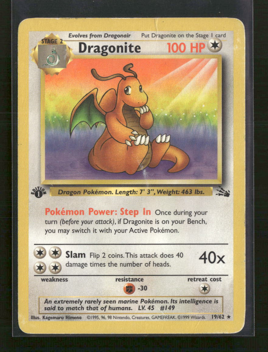 Fossil Dragonite (19) 1st Edition #19/62