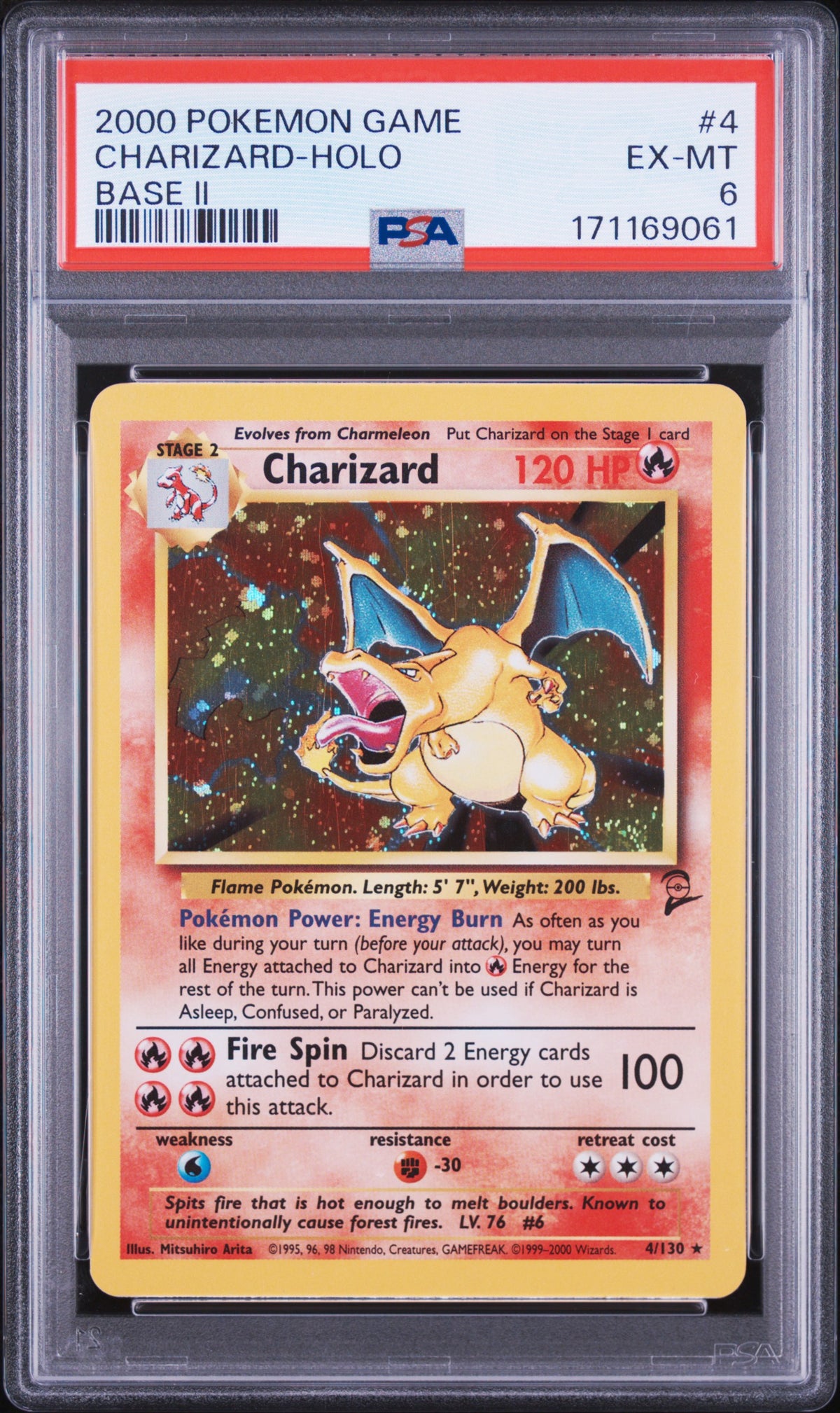 2000 Pokemon Game Base Ii Base Ii Charizard-Holo 6 PSA #4
