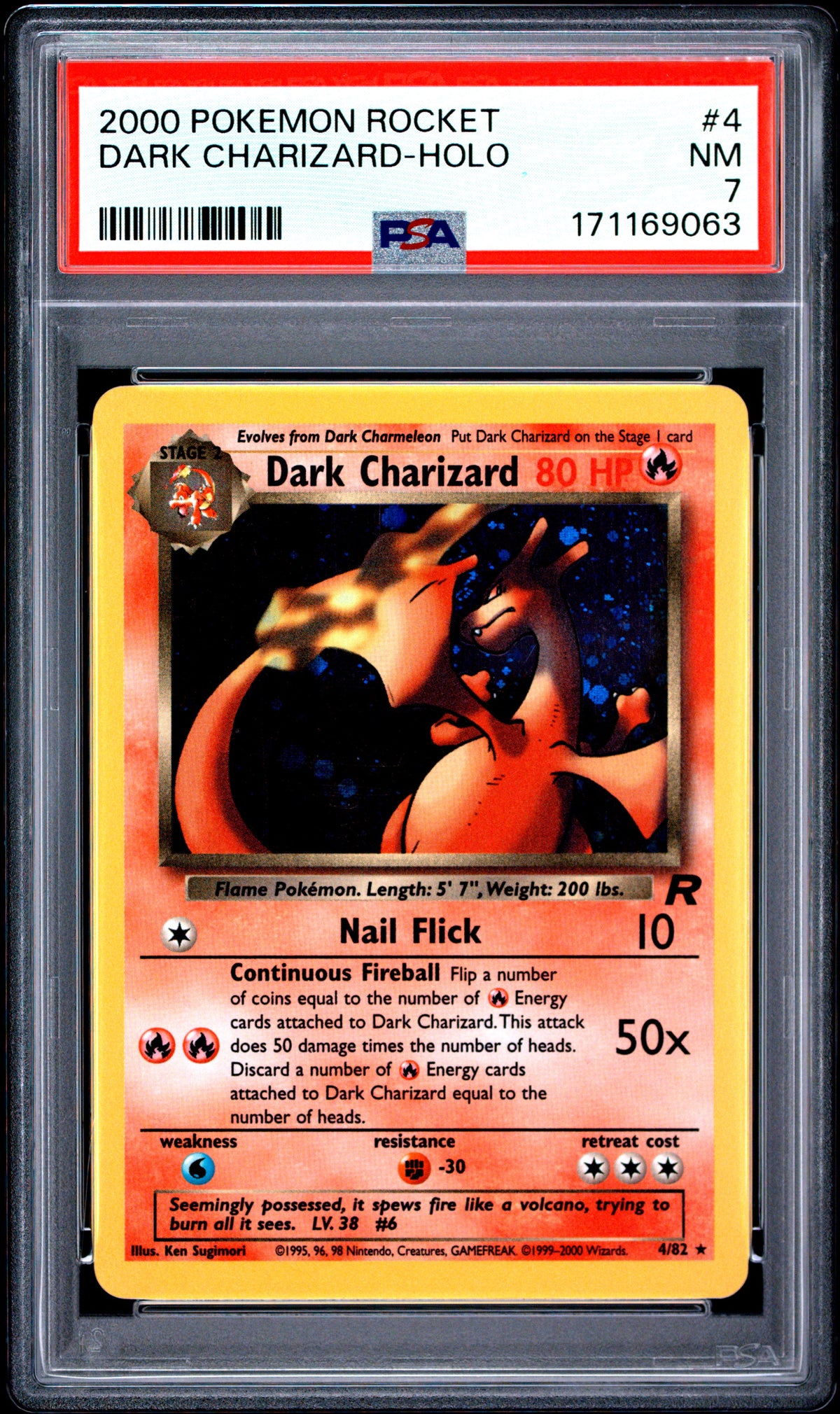 2000 Pokemon Rocket Dark Charizard-Holo 7 PSA #4