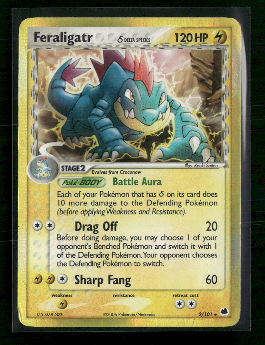 EX Dragon Frontiers Feraligatr (Delta Species) #2/101 Damaged