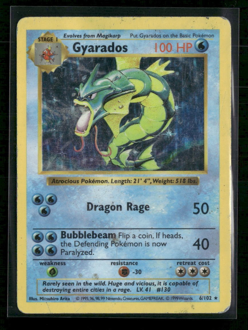 Base Set (Shadowless) Gyarados #006/102 Damaged