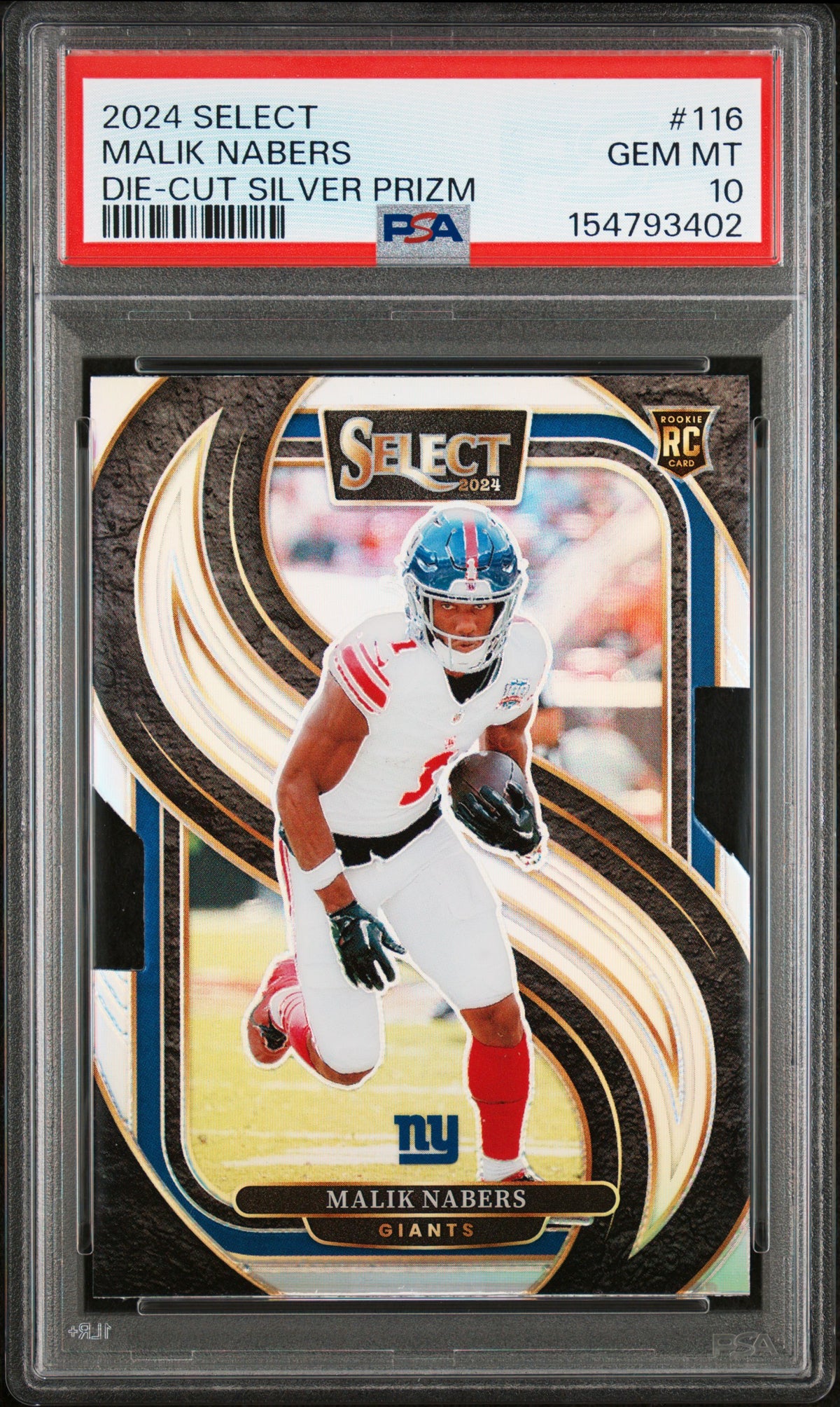 2024 Panini Select Die-Cut Silver Prizm Malik Nabers 10 PSA #116