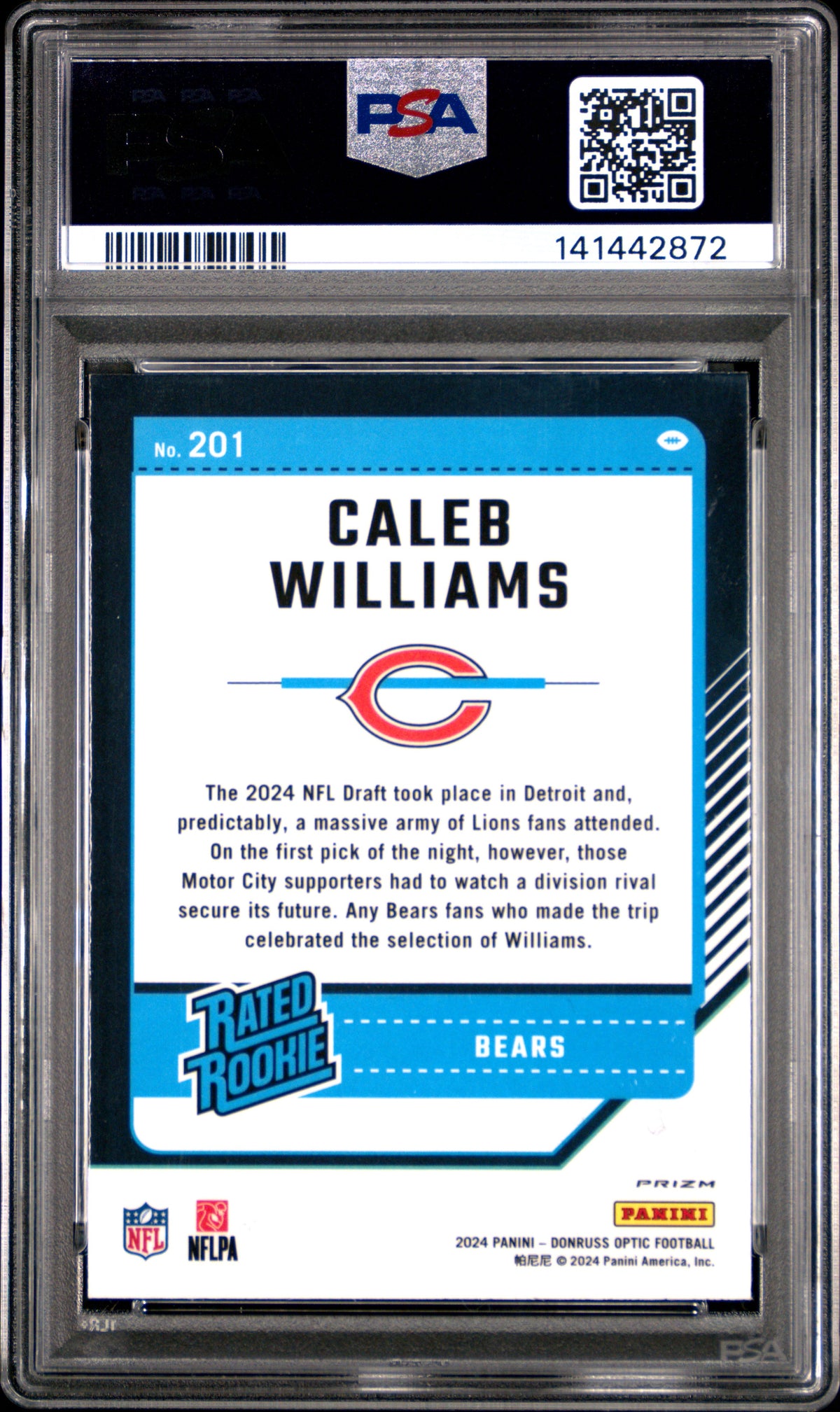2024 Panini Donruss Optic Pink Caleb Williams 9 PSA #201