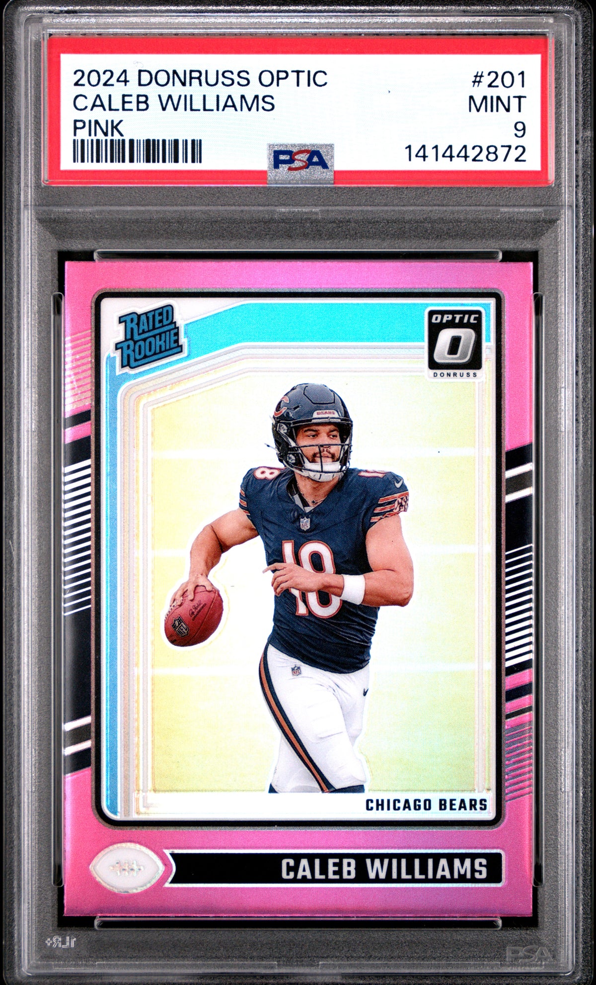 2024 Panini Donruss Optic Pink Caleb Williams 9 PSA #201
