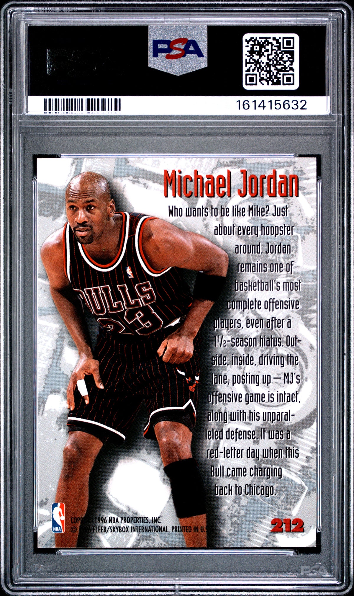 1995 Metal Michael Jordan 8 PSA #212