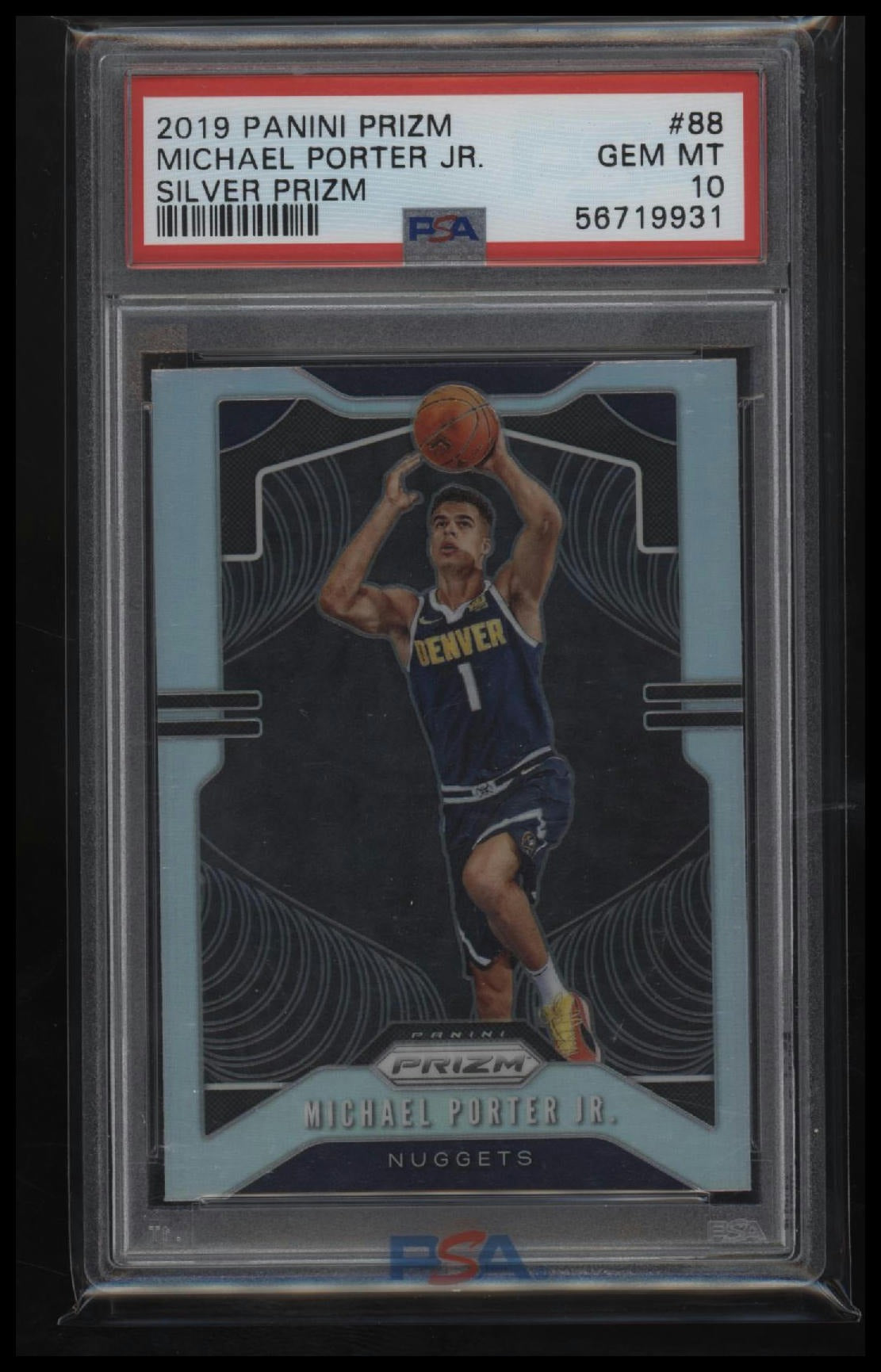 2019 Panini Prizm Silver Prizm Michael Porter Jr. 10 PSA #88
