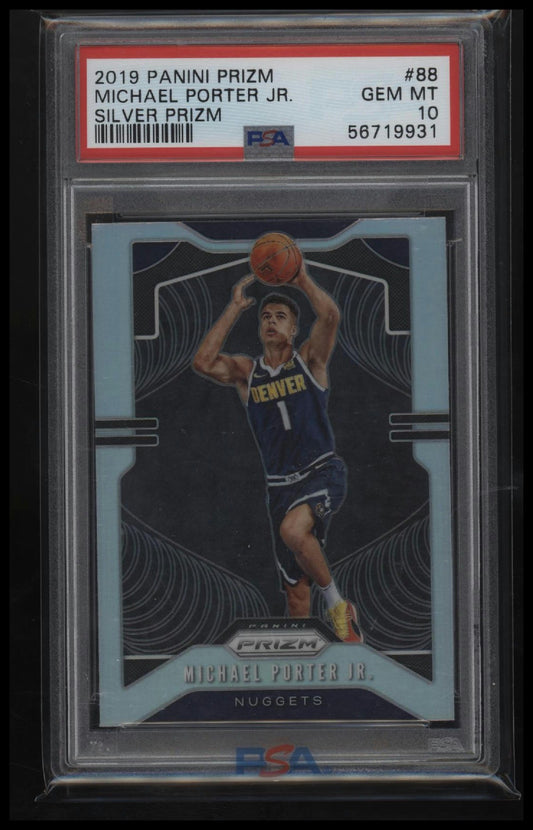 2019 Panini Prizm Silver Prizm Michael Porter Jr. 10 PSA #88