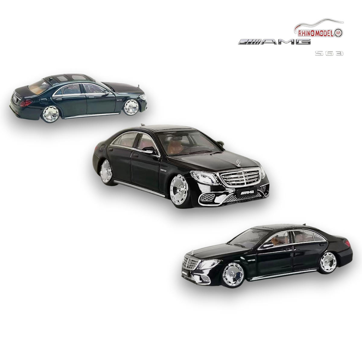 Rhino Model AMG S63 S Class W222 Black Bagged 1:64