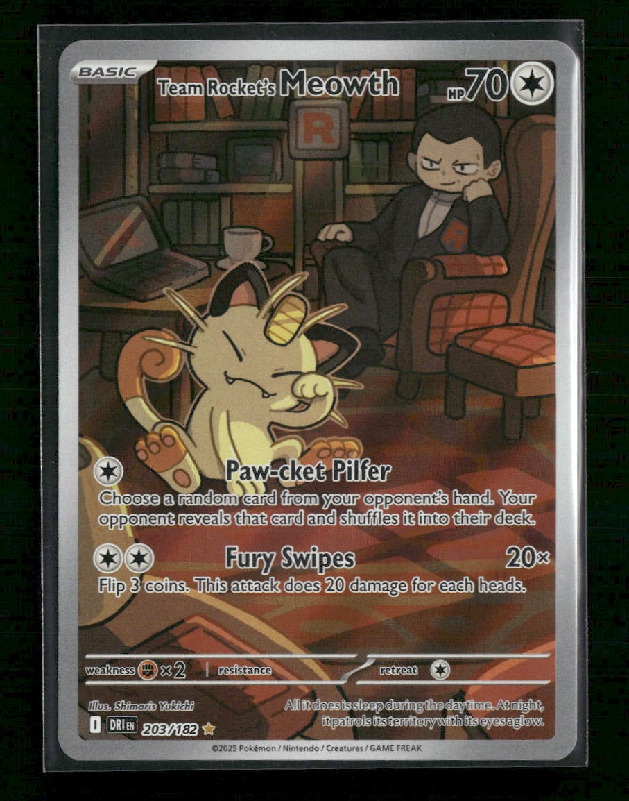 SV10: Destined Rivals Team Rocket's Meowth #203/182