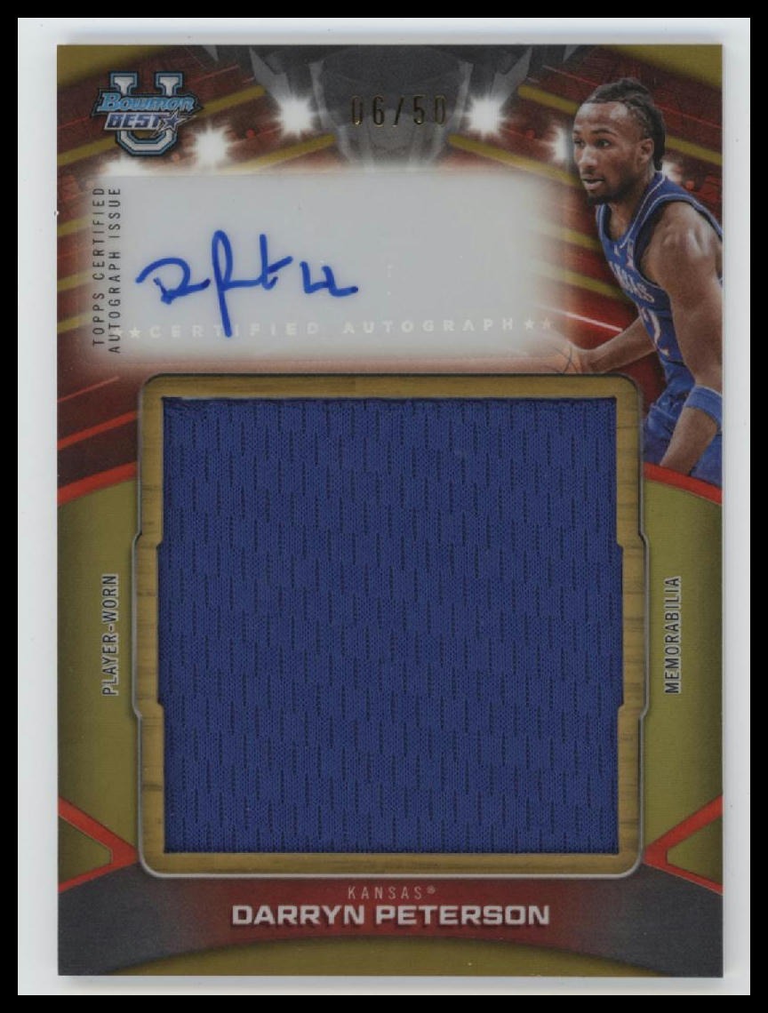 2025-26 Bowman's Best Prospect Auto Relic Gold #/50 Darryn Peterson #PJR-DP