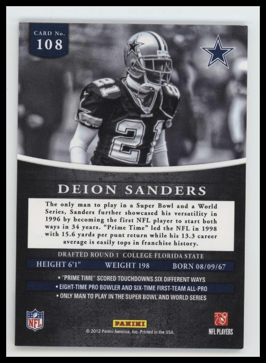 2012 Panini Prominence Gold Deion Sanders #/897 #108