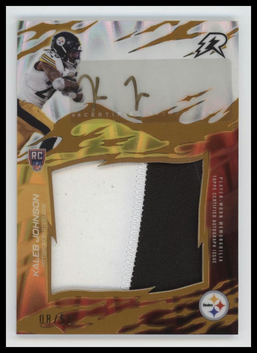 2025 Topps Resurgence Rookie Relic Auto Gold Power Wave Kaleb Johnson AU #RRS-KJ