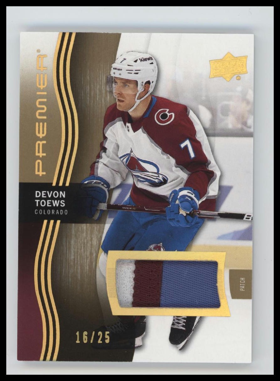 2023-24 Upper Deck Premier Memorabilia Premium Devon Toews #/25 #87