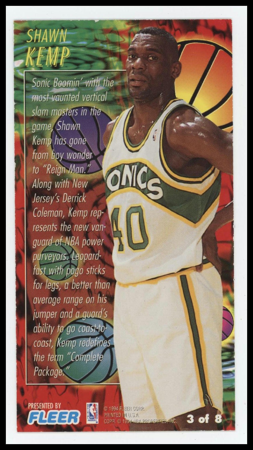 1994-95 Jam Session Slam Dunk Heroes Shawn Kemp #3