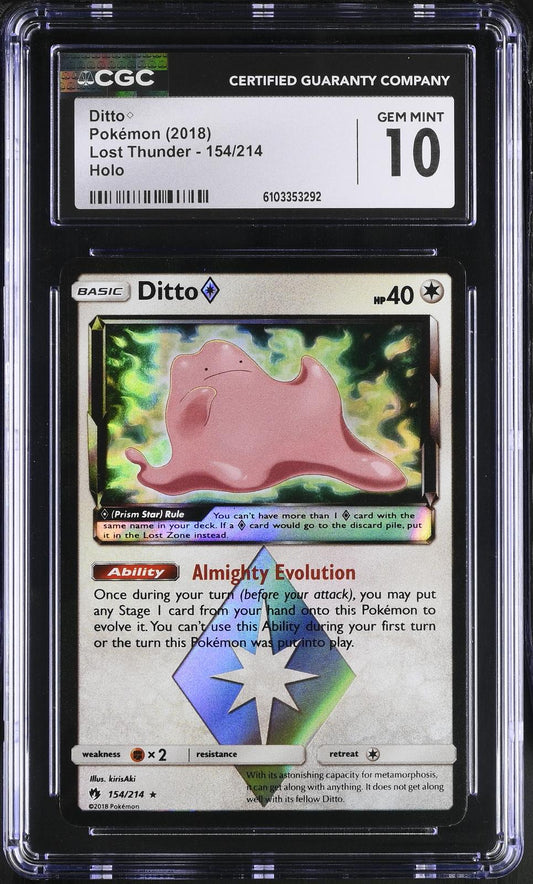 2018 Lost Thunder Ditto◇ 10 CGC #154/214