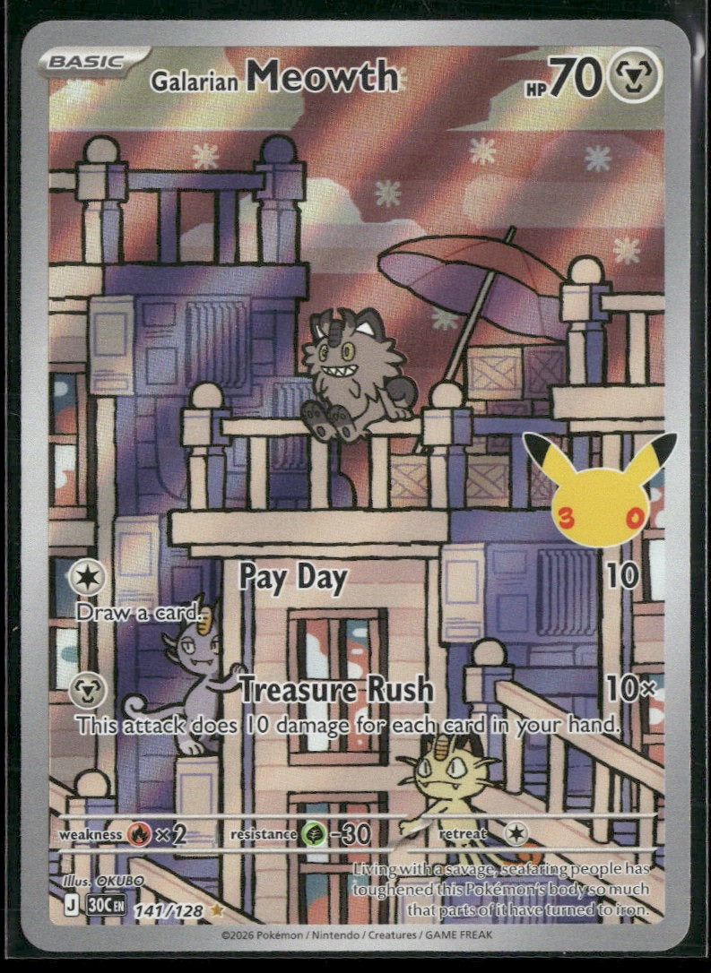 ME: 30th Celebration Galarian Meowth #141/128