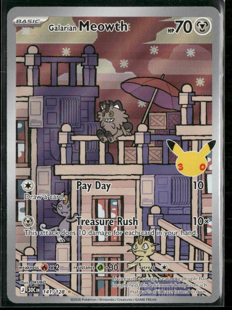 ME: 30th Celebration Galarian Meowth #141/128