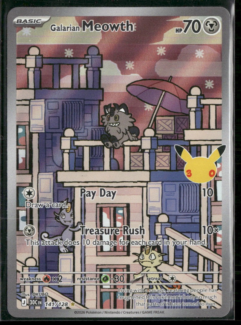 ME: 30th Celebration Galarian Meowth #141/128