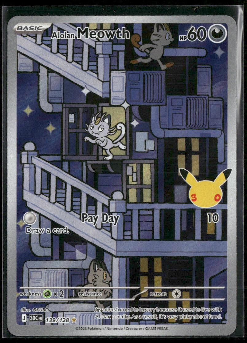 ME: 30th Celebration Alolan Meowth #139/128