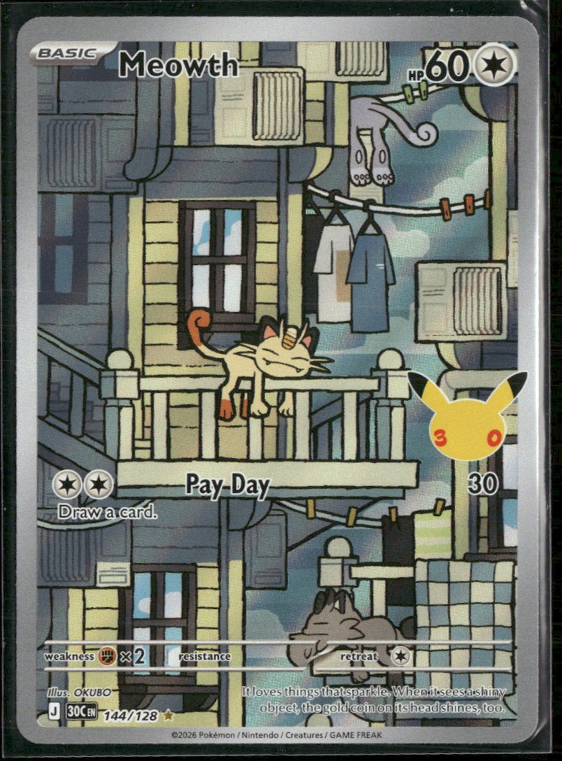 ME: 30th Celebration Meowth #144/128