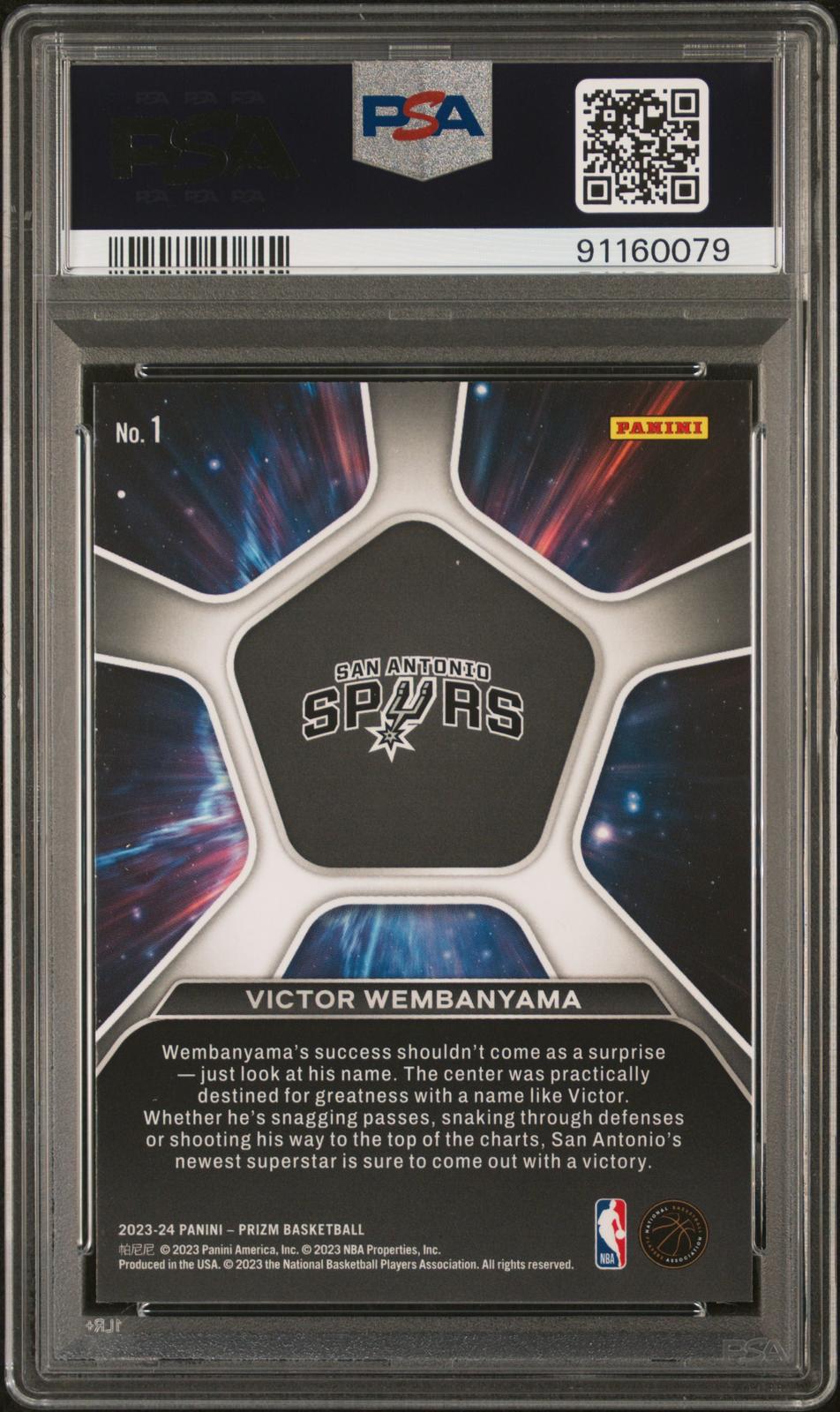 2023 Panini Prizm Deep Space Victor Wembanyama 10 PSA #1