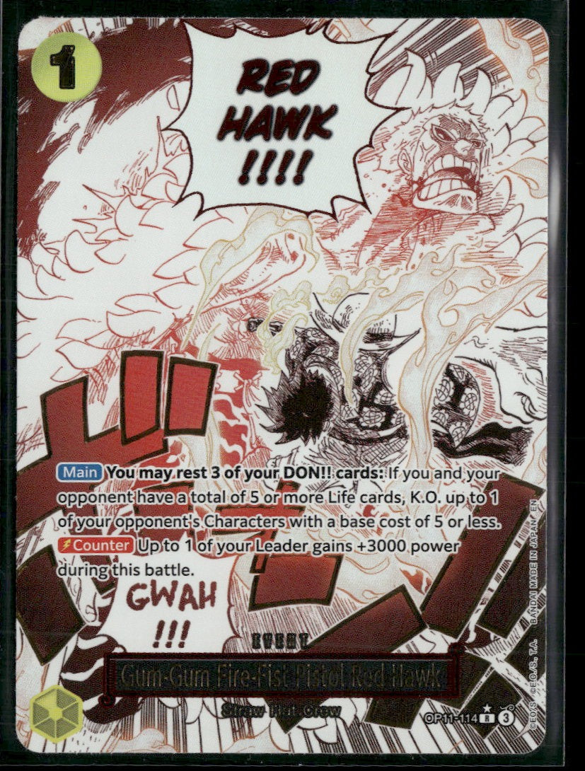 Fist of Divine Speed Gum-Gum Fire-Fist Pistol Red Hawk (Alternate Art) #OP11-114