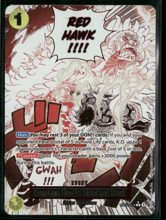 Fist of Divine Speed Gum-Gum Fire-Fist Pistol Red Hawk (Alternate Art) #OP11-114