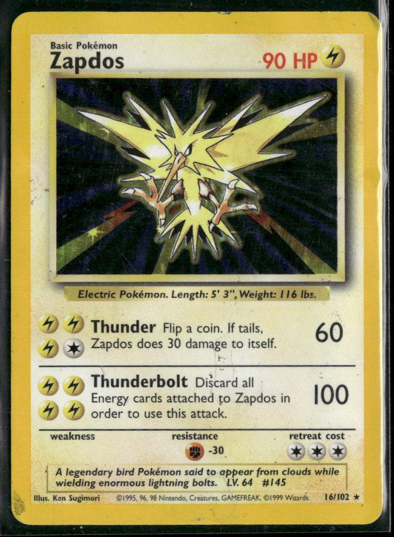 Base Set Zapdos #016/102 Damaged
