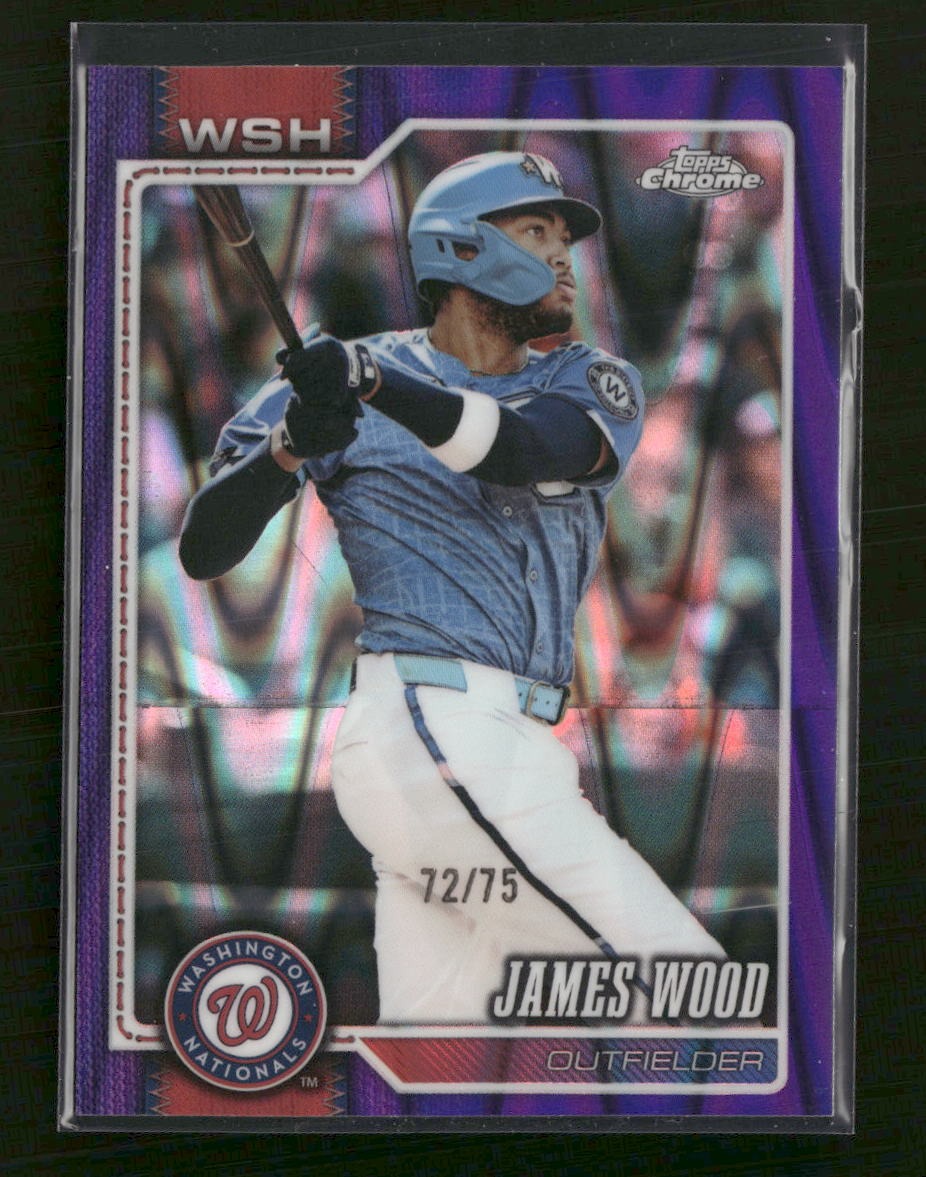 2026 Topps Chrome Purple Raywave Refractor James Wood #/75 #128