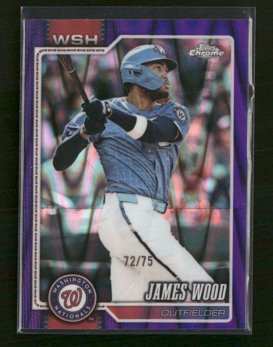 2026 Topps Chrome Purple Raywave Refractor James Wood #/75 #128