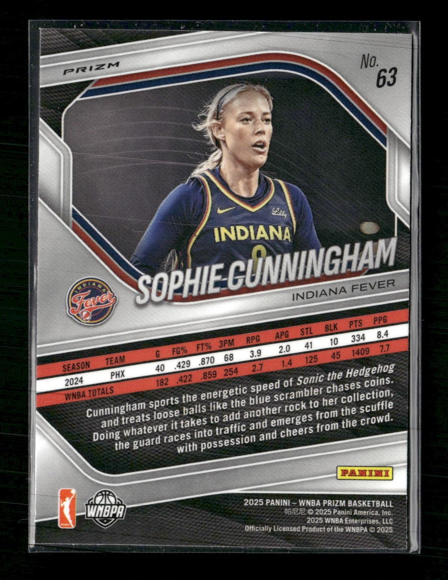 2025 Panini Prizm WNBA Blue Velocity Prizm Sophie Cunningham #63