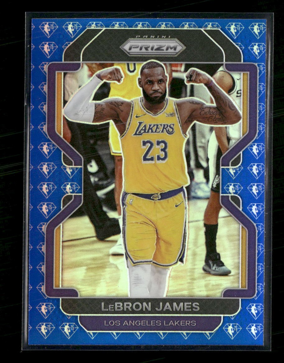2021-22 Panini Prizm Blue Wave LeBron James #91