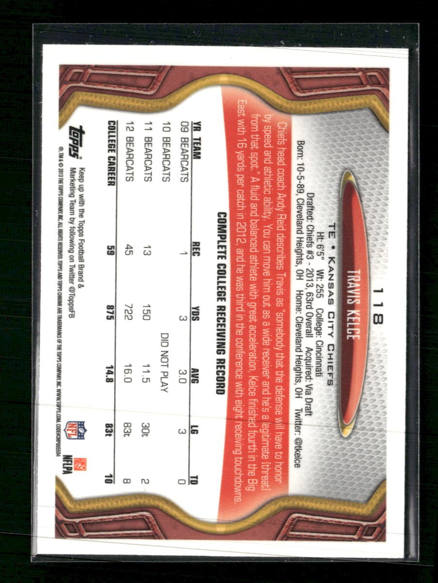 2013 Topps Chrome Travis Kelce RC #118