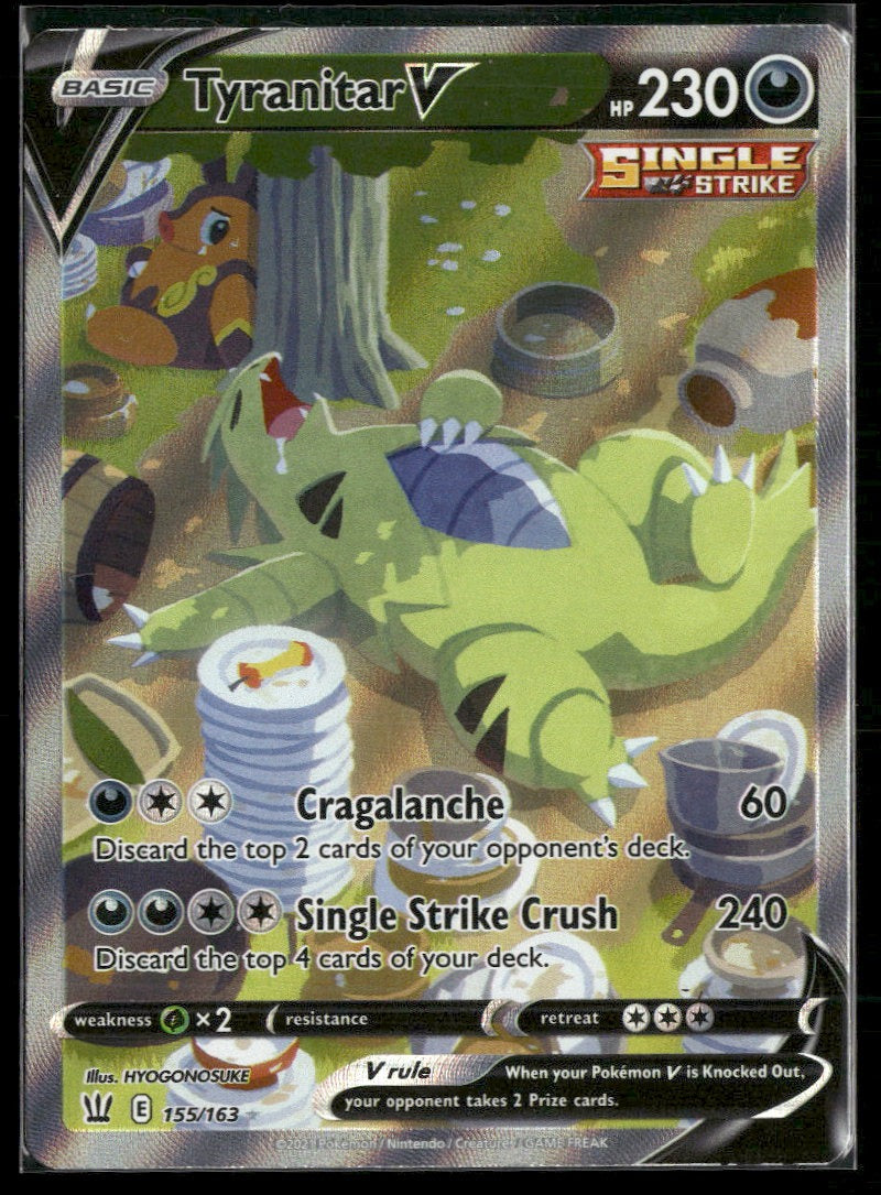 SWSH05: Battle Styles Tyranitar V (Alternate Full Art) #155/163
