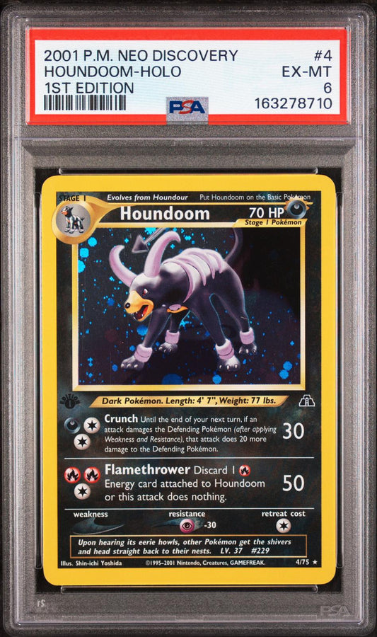 2001 Pokemon Neo Discovery 1st Edition Houndoom-Holo 6 PSA #4