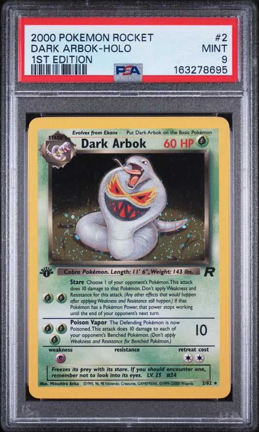 2000 Pokemon Rocket 1st Edition Dark Arbok-Holo 9 PSA #2