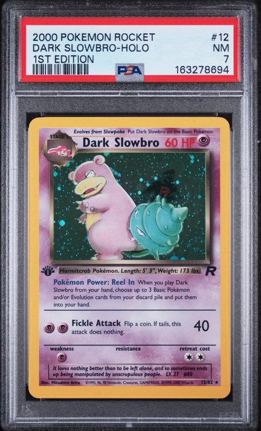2000 Pokemon Rocket 1st Edition Dark Slowbro-Holo 7 PSA #12