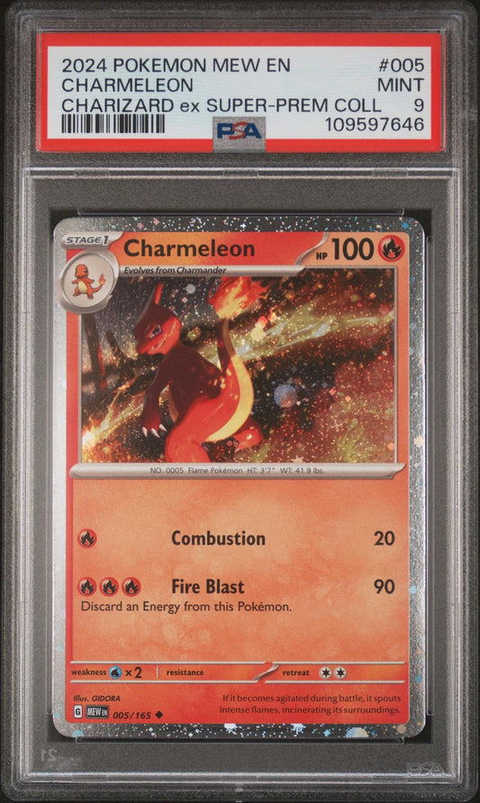 2024 Pokemon Mew En-151 Charizard Ex Super-Prem Coll Charmeleon 9 PSA #005