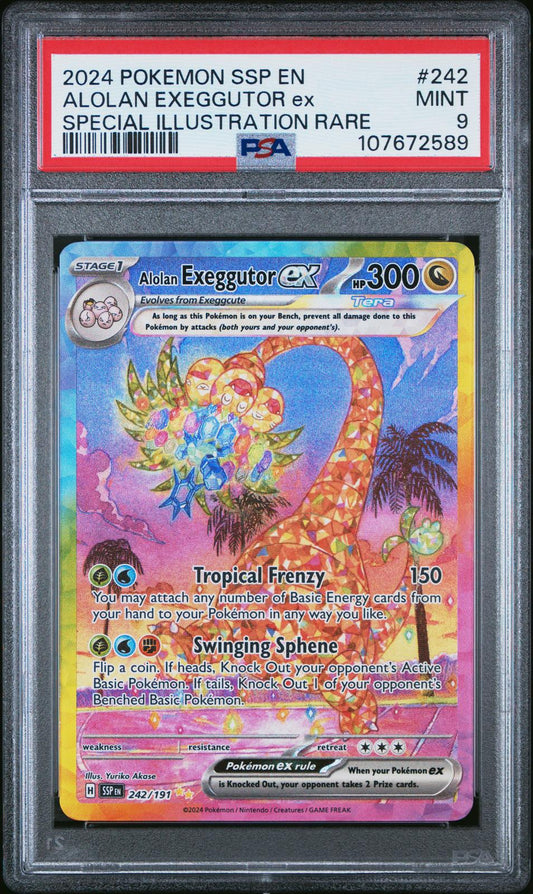 Pokemon Surging Sparks Special Illustration Rare Alolan Exeggutor Ex 9 PSA #242