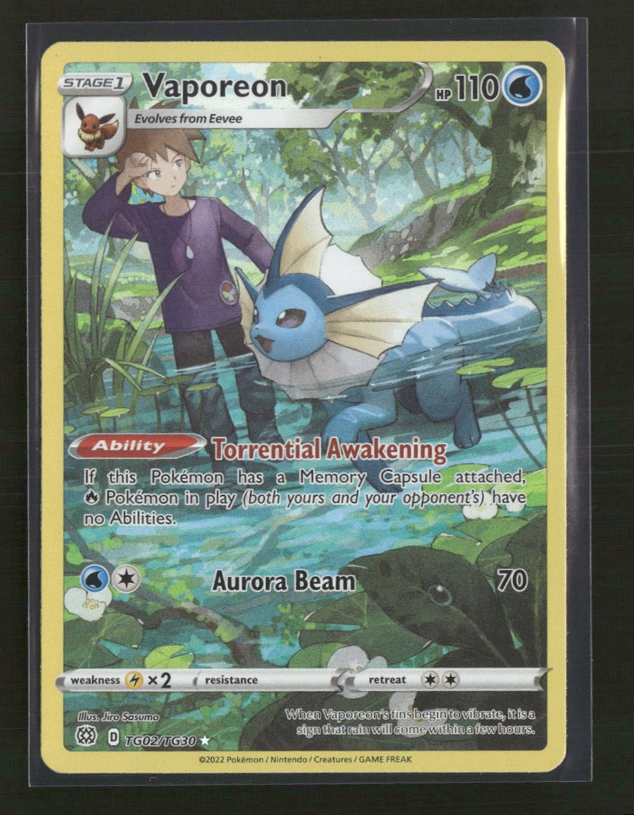 SWSH09: Brilliant Stars Trainer Gallery Vaporeon #TG02/TG30