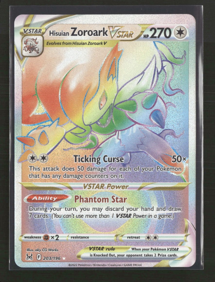 SWSH11: Lost Origin Hisuian Zoroark VSTAR (Secret) #203/196