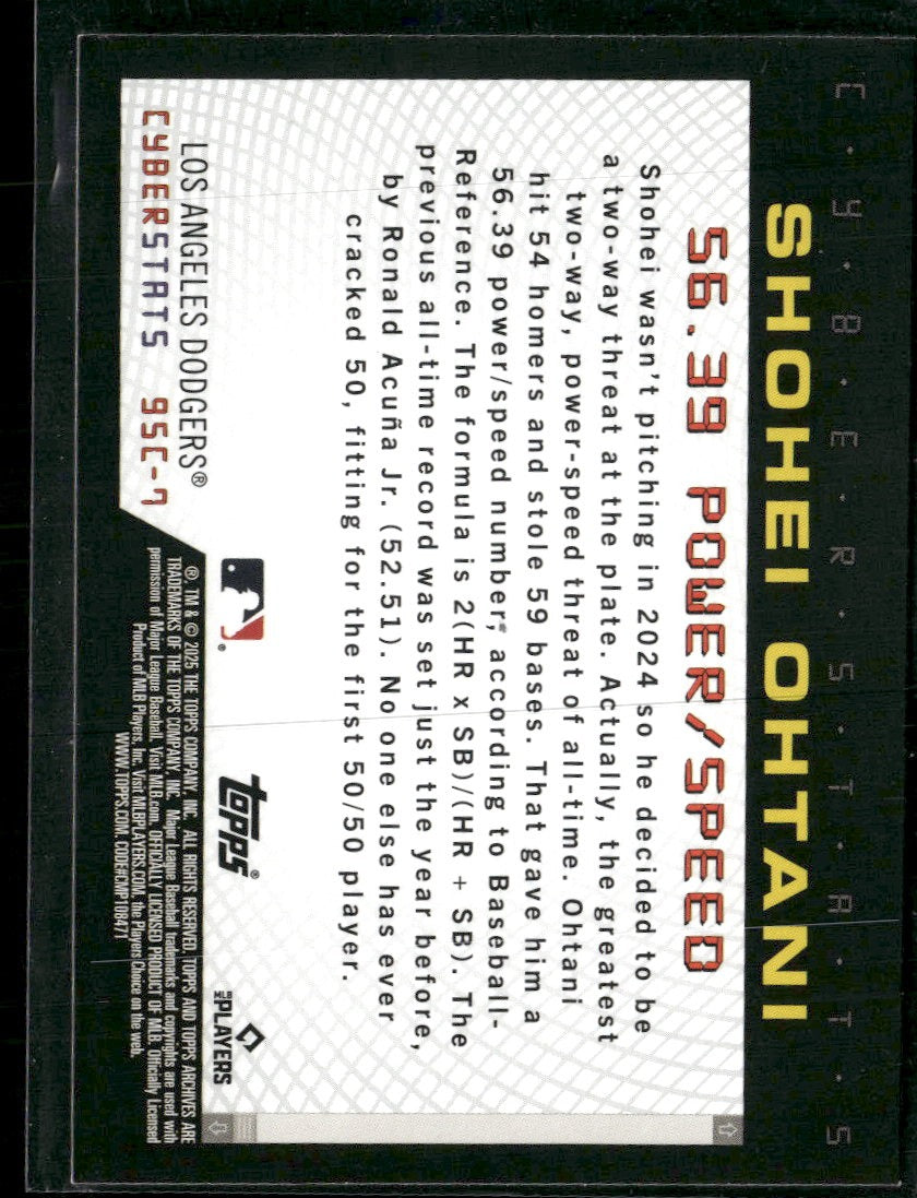 2025 Topps Archives 1995 Topps Cyberstats Shohei Ohtani #95C-7