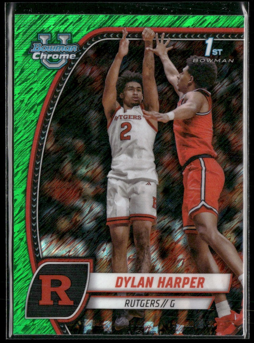 2024-25 Bowman University Chrome Green Shimmer Refractor Dylan Harper #22
