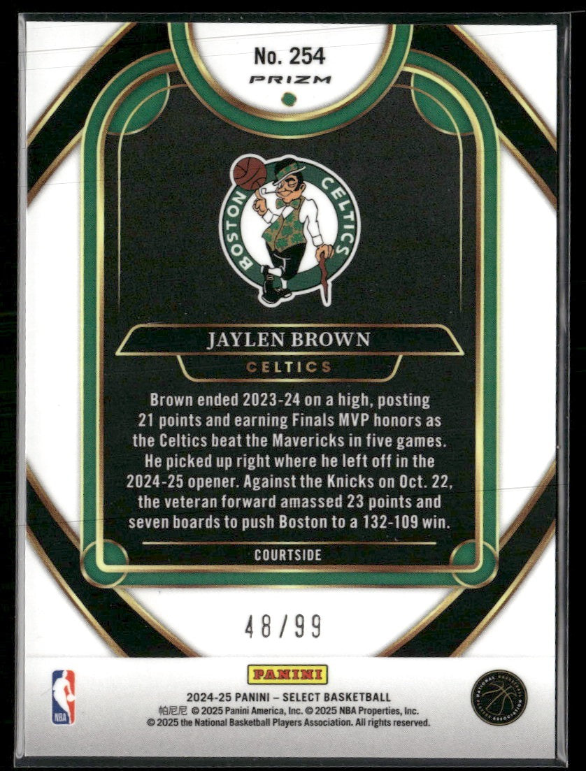 2024-25 Panini Select Purple Cracked Ice Prizm Jaylen Brown #/99 #254