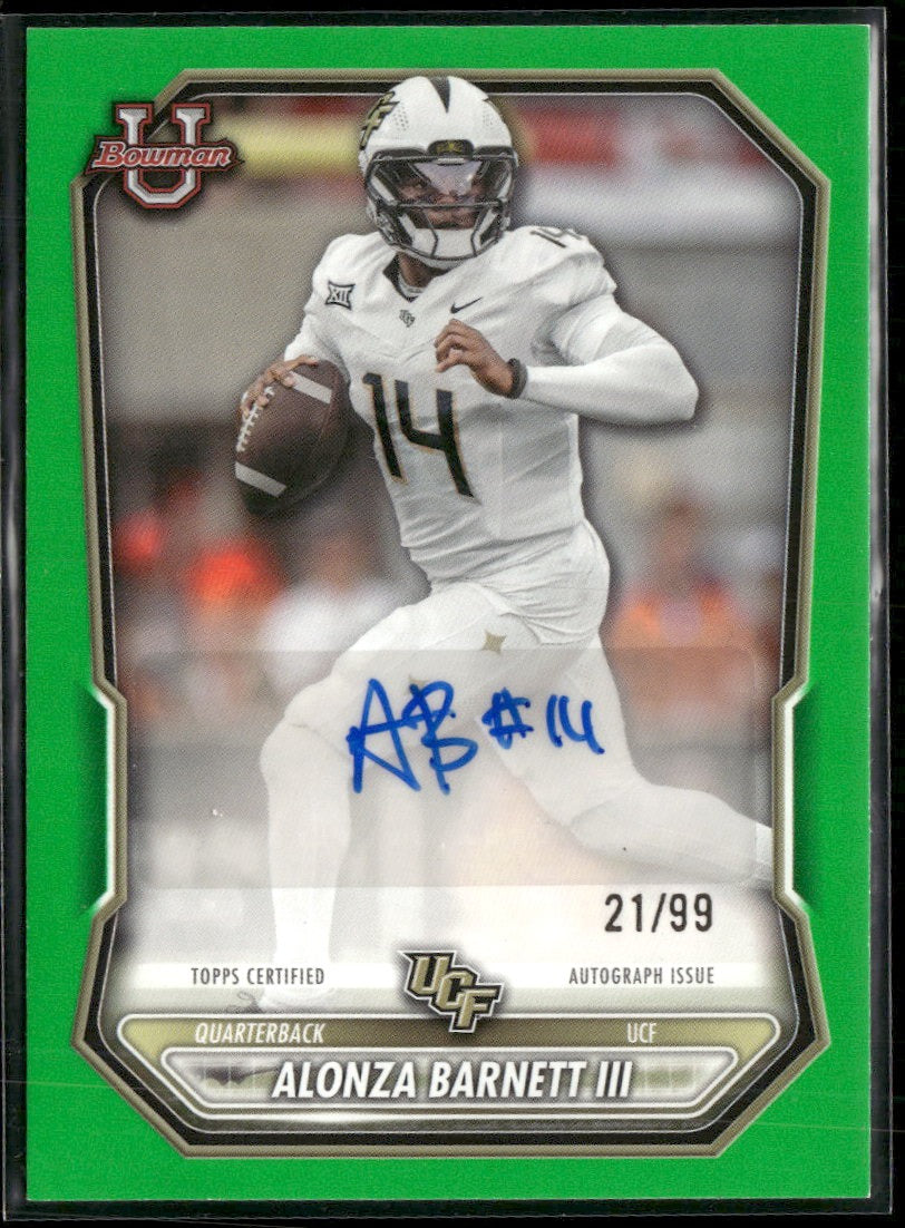 2026 Bowman Prospect Autographs Green Alonza Barnett III #/99 AU #BPPA-AB