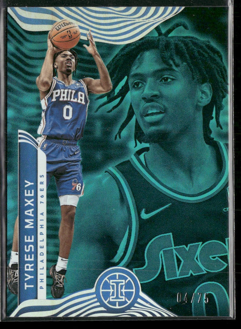 2021-22 Panini Illusions Teal Tyrese Maxey #/75 #15