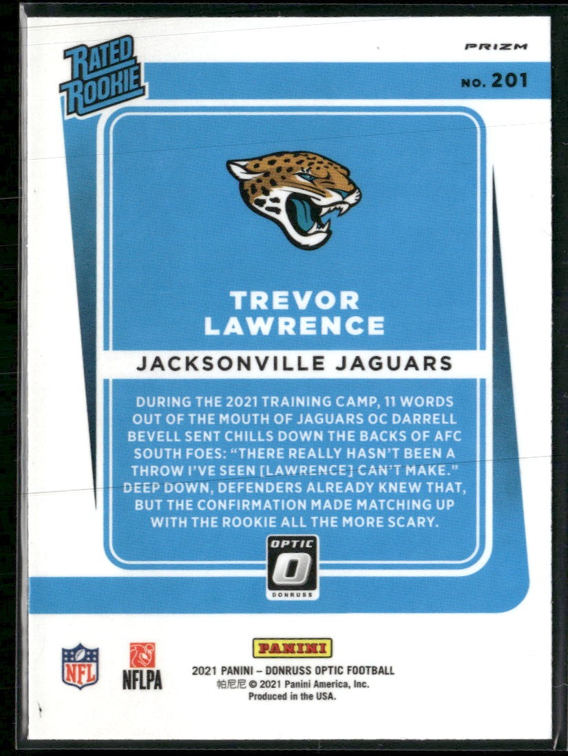 2021 Donruss Optic Purple Shock Trevor Lawrence RC #201